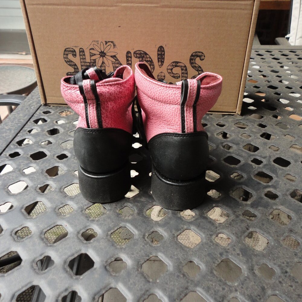 SHINDIGS Women's Pink Leather Hiking Boots Size 7B with Original Box - Picture 7 of 10